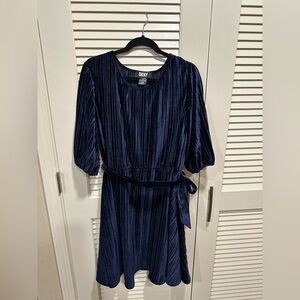 DKNY Deep Blue Long Sleeve Dress